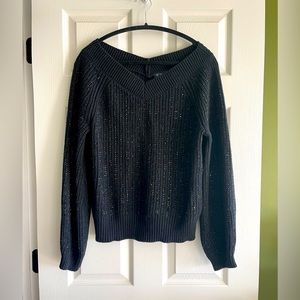 INC Chunky V-neck Holiday sweater, size M